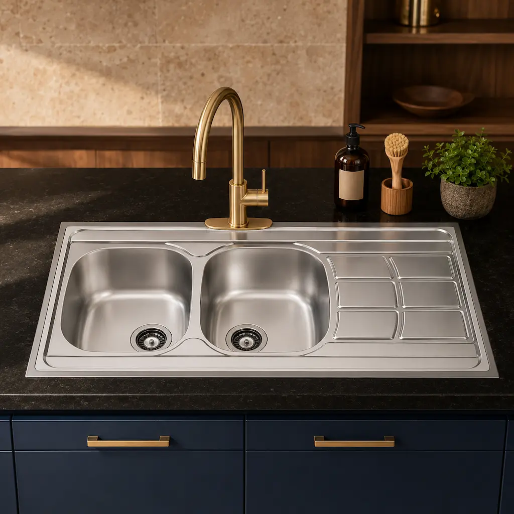 سينک 60×120 استيل 1109 لگن چپ برند پرنيان